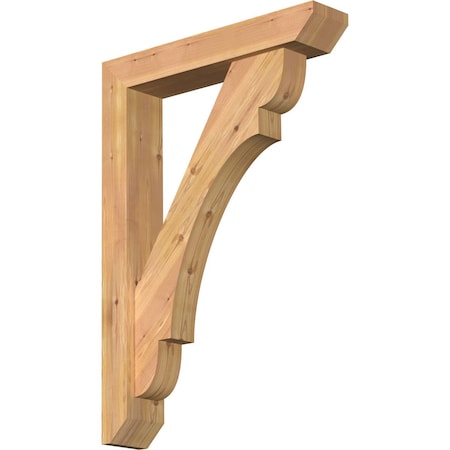Ekena Millwork Olympic Slat Smooth Bracket w/ Offset Brace, Western Red Cedar, 5 1/2"W x 28"D x 40"H BKT0604X28X40OLY06SWR